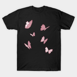 butterflies pink white T-Shirt